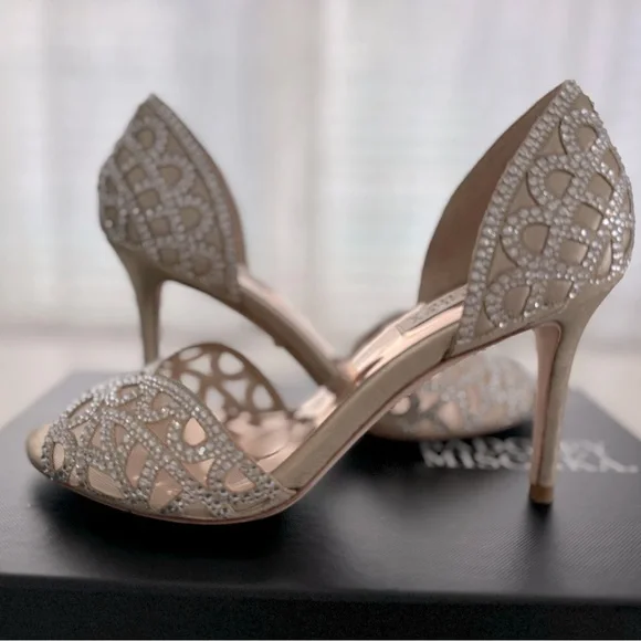 Badgley Mischka Harris Peep Toe d'Orsay Pumps, Size 7 - Picture 13 of 13